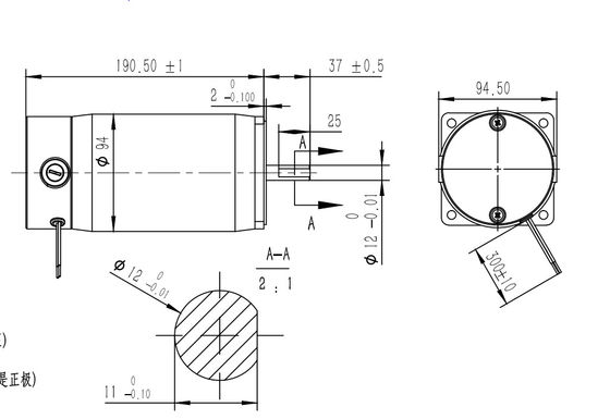 il magnete permanente di 300W 500W ha spazzolato coppia di torsione 24V 48V del motore di CC l'alta per la falciatrice da giardino