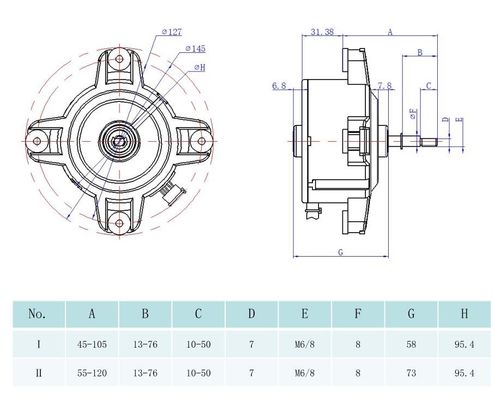 motore senza spazzola DC310V di CC di 10-250W BLDC per i cavi centrifughi della ruota di ventilatore del fan assiale 3 senza PWB